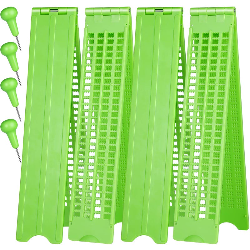 Jutom 4 Pack 4 Lines 28 Cells Braille Slate and Stylus Kit Braille Fingerboard Writing Kits Braille Learning Tool Accessory for Blind and Visually Impaired Blind Plastic Braille Slate Gifts